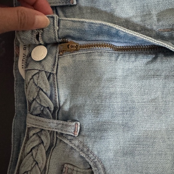 Judy Blue Naomi Braided Waist Light Wash Women's Denim Shorts High Waist Size M - Picture 10 of 13